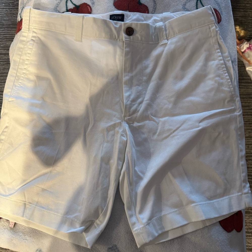 J. Crew White Flat Front Shorts Classic Style